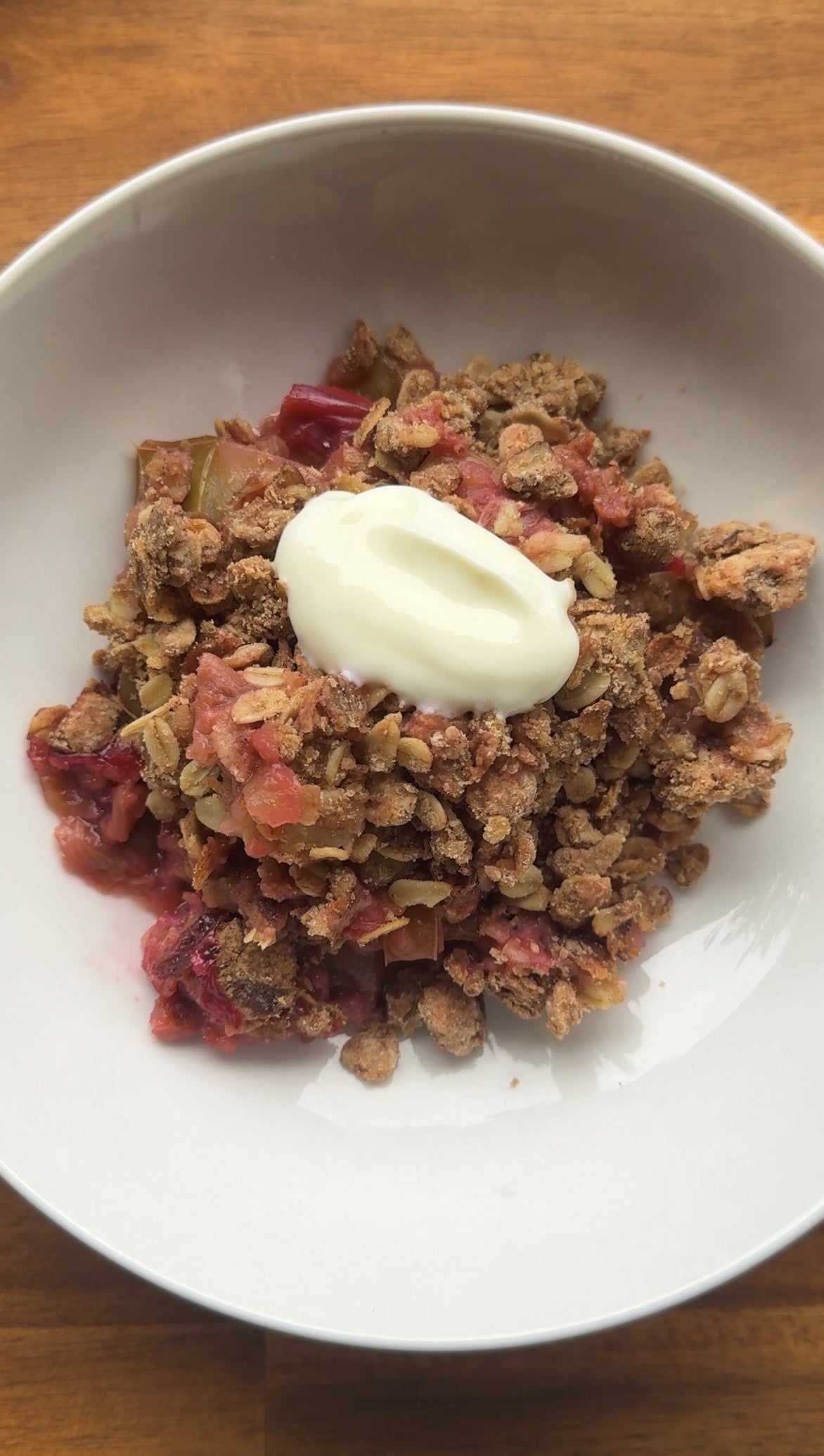 Rhubarb, Apple & Super Barley Crumble