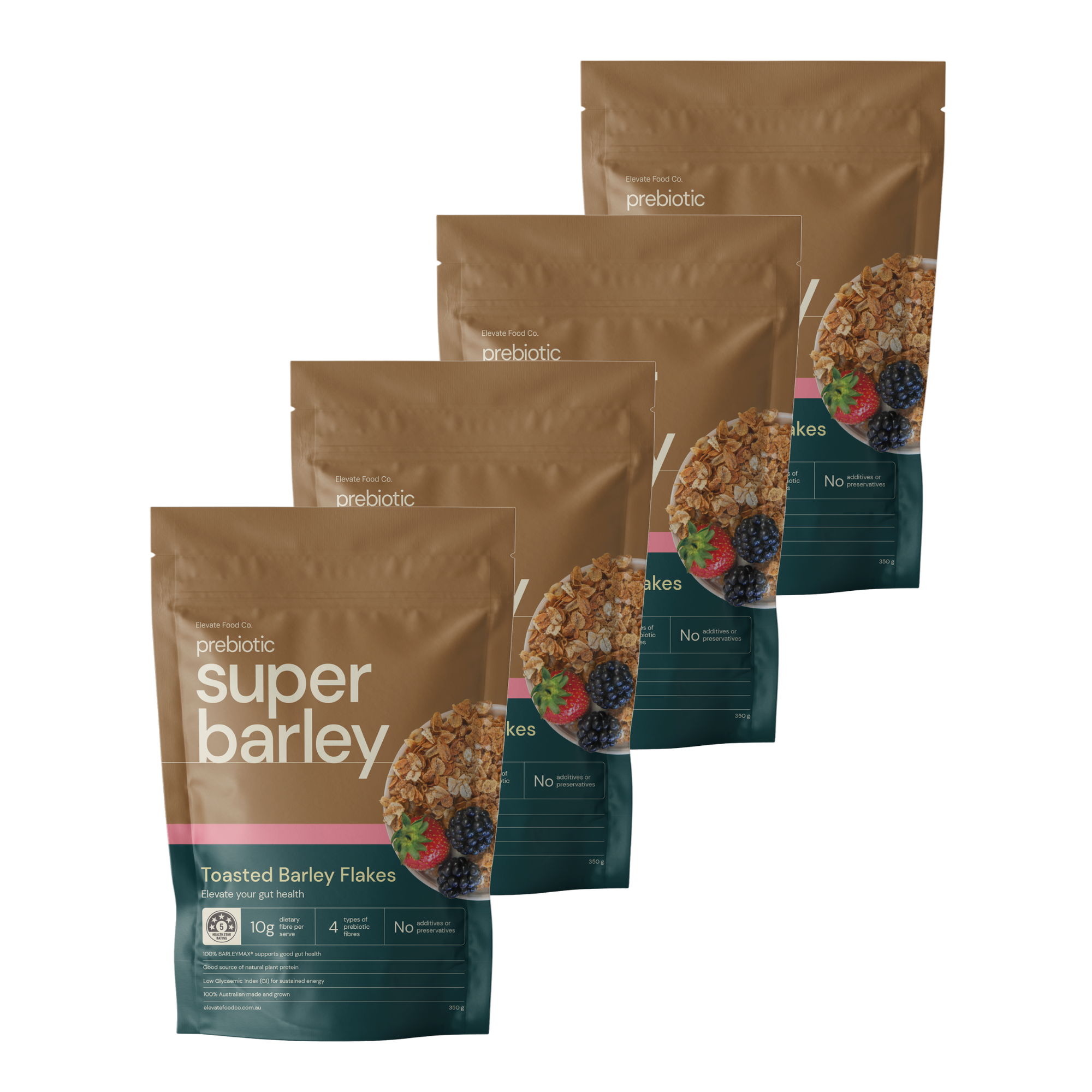 Toasted BARLEYMAX® Flake 350g (4 Pack Bundle)